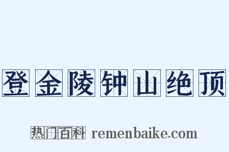 登金陵钟山绝顶是什么意思的图片